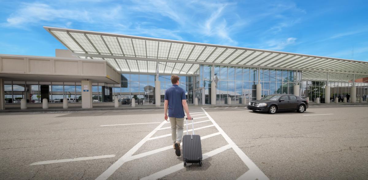 walking into airport